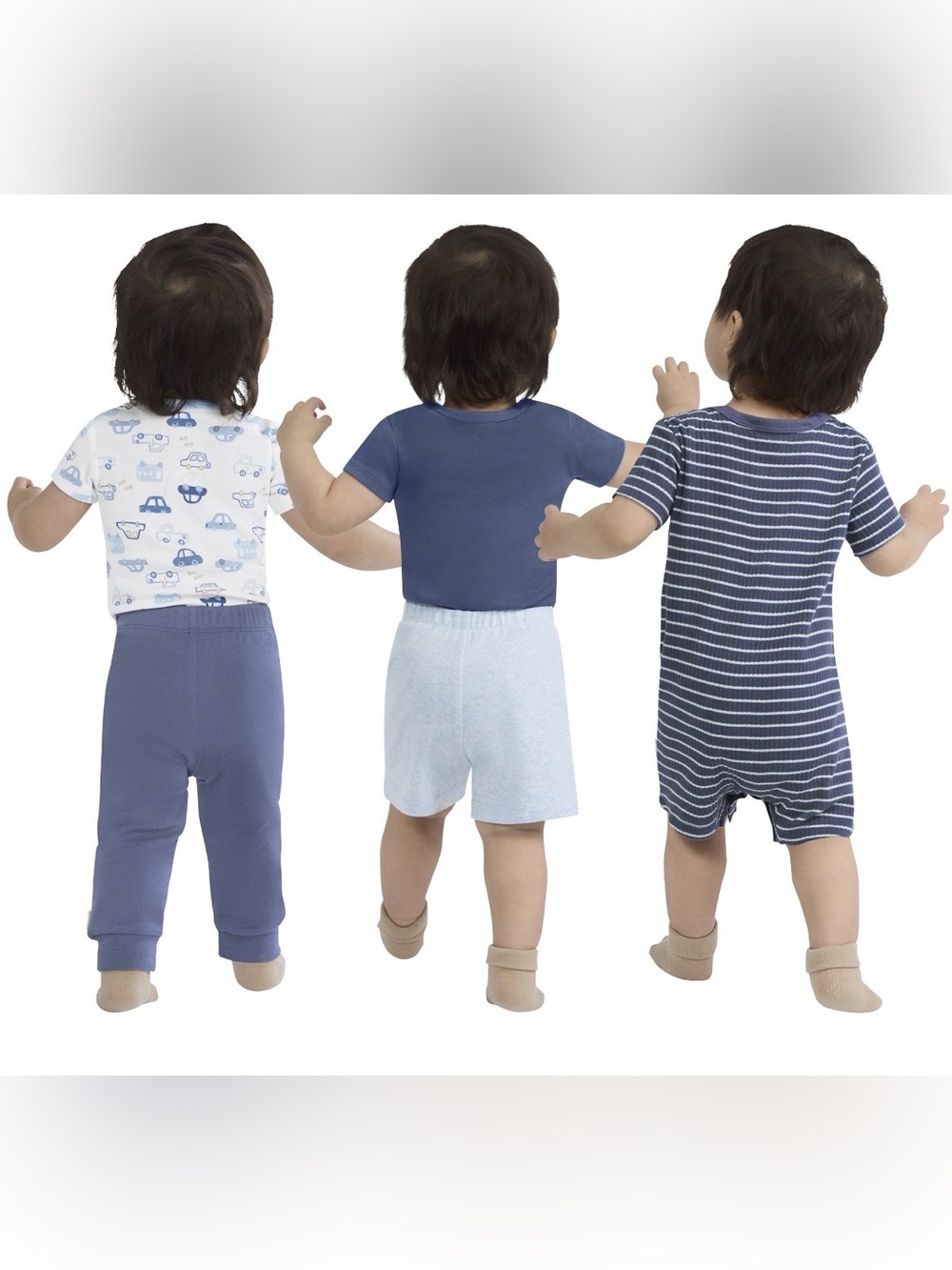 NWT Huggies Baby Boys 5-Piece Blue Car Themed Layette Set size 6M - Picture 4 of 7